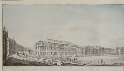 Vestsiden af Wilhelmsplatz, ca. 1773 (pen og blyant på papir)